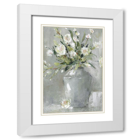 Country Bouquet White Modern Wood Framed Art Print with Double Matting by Robinson, Carol