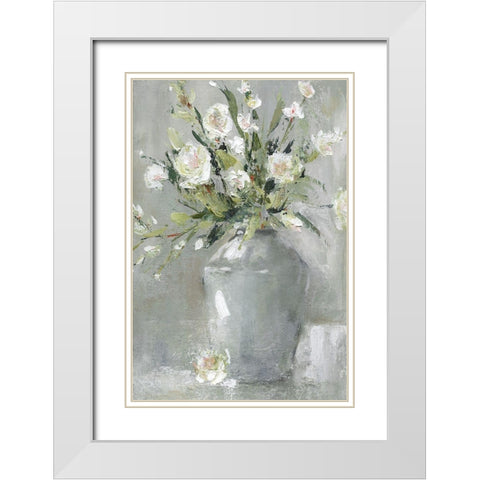 Country Bouquet White Modern Wood Framed Art Print with Double Matting by Robinson, Carol