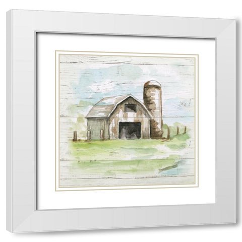 Weathered Barn White Modern Wood Framed Art Print with Double Matting by Nan