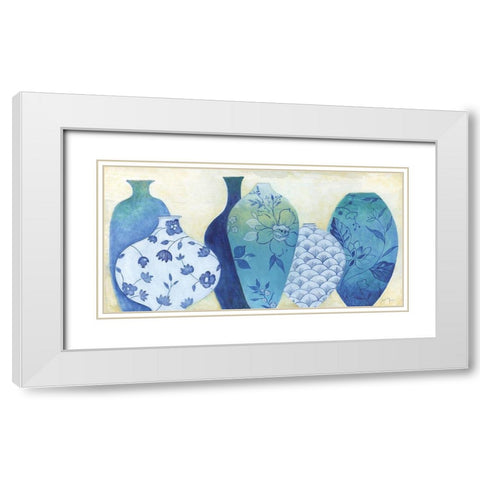 Chinoiserie Home White Modern Wood Framed Art Print with Double Matting by Tava Studios