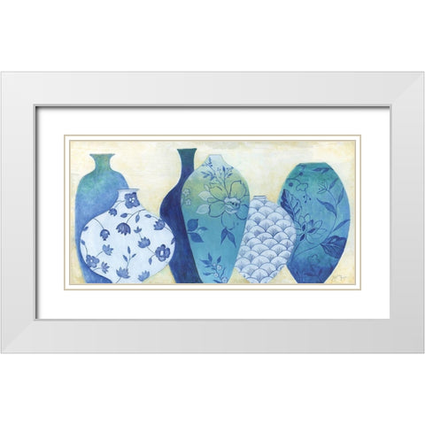 Chinoiserie Home White Modern Wood Framed Art Print with Double Matting by Tava Studios