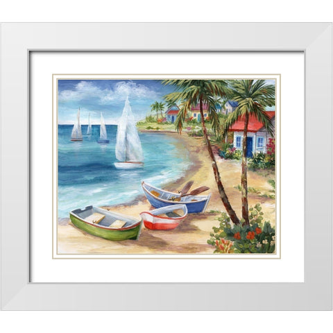 Antiqua Holiday White Modern Wood Framed Art Print with Double Matting by Nan