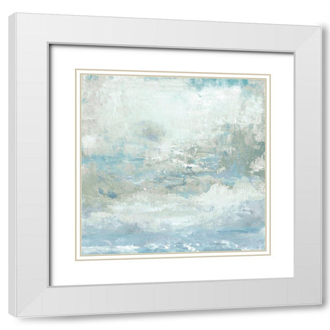Cloudscape White Modern Wood Framed Art Print with Double Matting by Tava Studios