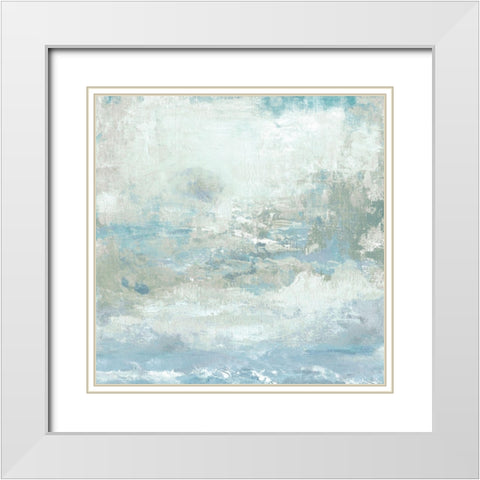 Cloudscape White Modern Wood Framed Art Print with Double Matting by Tava Studios