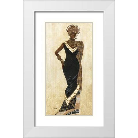 Holiday Dress II White Modern Wood Framed Art Print with Double Matting by Tava Studios