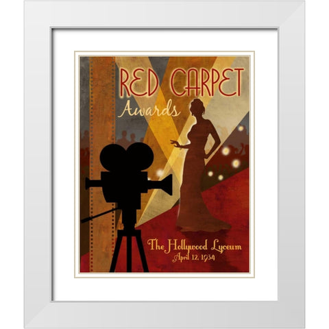 Red Carpet Awards White Modern Wood Framed Art Print with Double Matting by Knutsen, Conrad