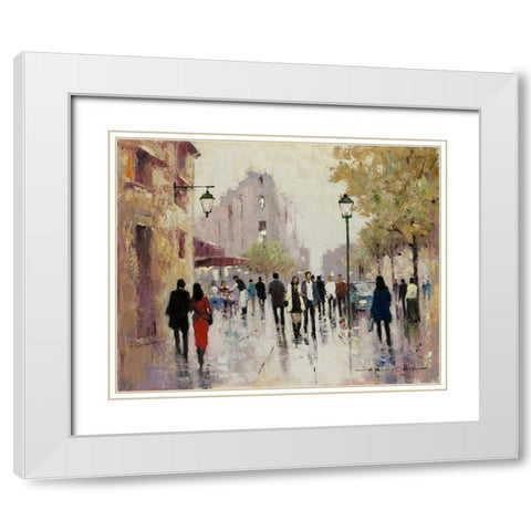 Paris Afternoon I White Modern Wood Framed Art Print with Double Matting by Orme, E. Anthony