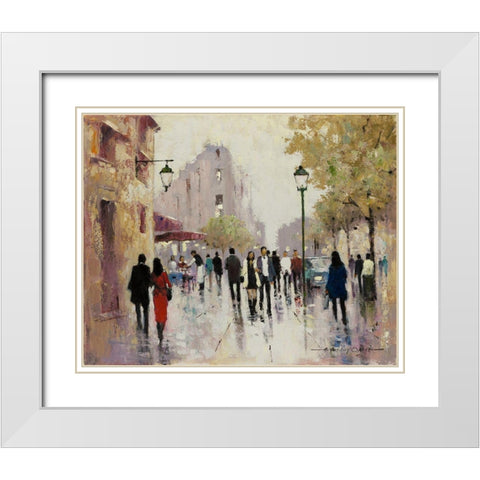 Paris Afternoon I White Modern Wood Framed Art Print with Double Matting by Orme, E. Anthony