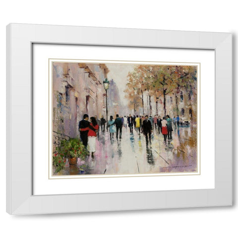 Paris Afternoon II White Modern Wood Framed Art Print with Double Matting by Orme, E. Anthony