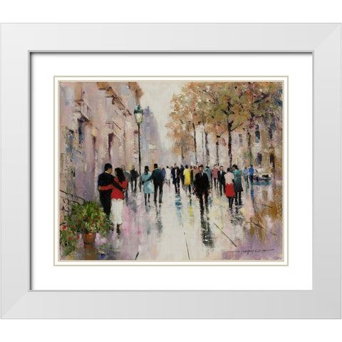 Paris Afternoon II White Modern Wood Framed Art Print with Double Matting by Orme, E. Anthony