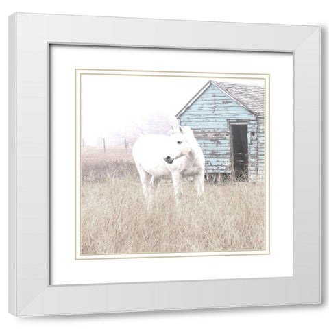 High Key Horse I White Modern Wood Framed Art Print with Double Matting by Robinson, Carol