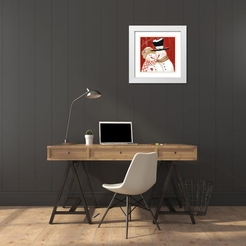 Frosty Love White Modern Wood Framed Art Print with Double Matting by Tava Studios