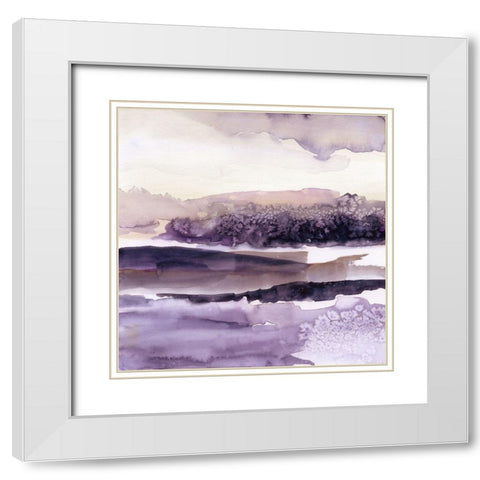 Plum Grove I White Modern Wood Framed Art Print with Double Matting by Nan