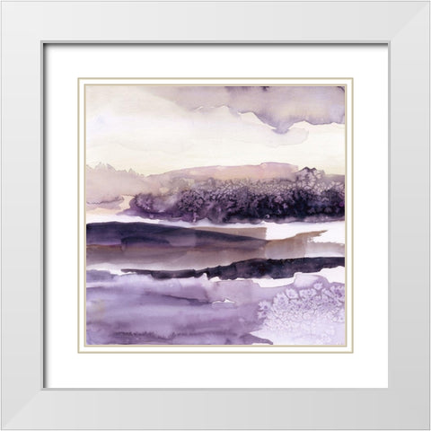 Plum Grove I White Modern Wood Framed Art Print with Double Matting by Nan
