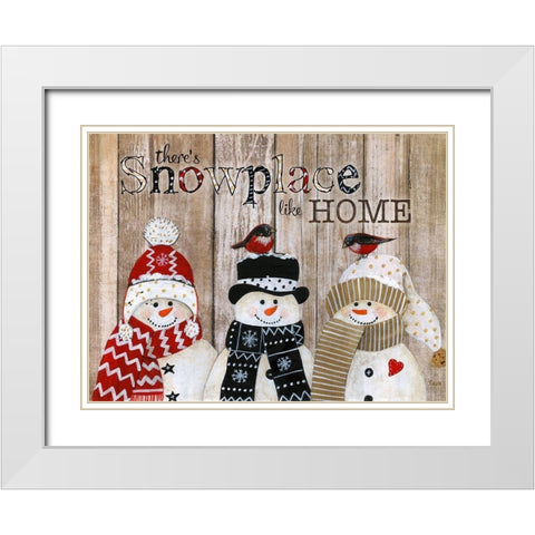Snowplace Like Home White Modern Wood Framed Art Print with Double Matting by Tava Studios