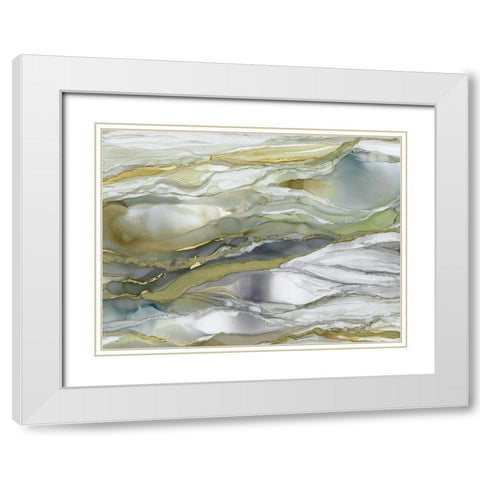 Marbled Glass I White Modern Wood Framed Art Print with Double Matting by Robinson, Carol