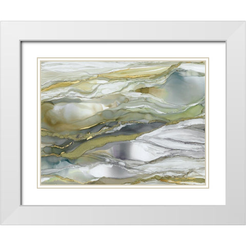 Marbled Glass I White Modern Wood Framed Art Print with Double Matting by Robinson, Carol