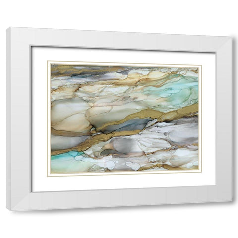 Marbled Glass II White Modern Wood Framed Art Print with Double Matting by Robinson, Carol