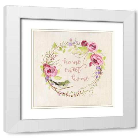 Spring Home White Modern Wood Framed Art Print with Double Matting by Tava Studios