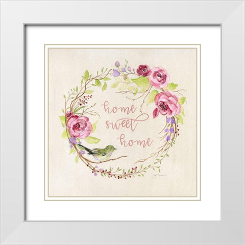 Spring Home White Modern Wood Framed Art Print with Double Matting by Tava Studios