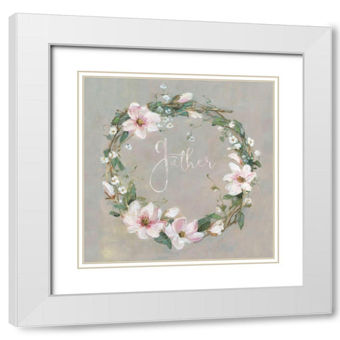 Gather White Modern Wood Framed Art Print with Double Matting by Swatland, Sally