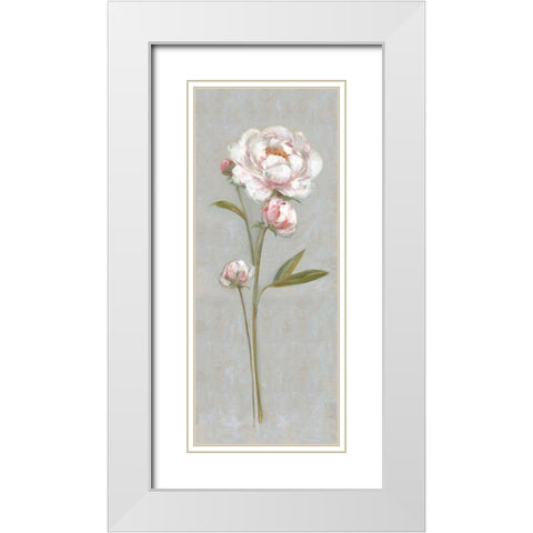 Peony Magic I White Modern Wood Framed Art Print with Double Matting by Swatland, Sally