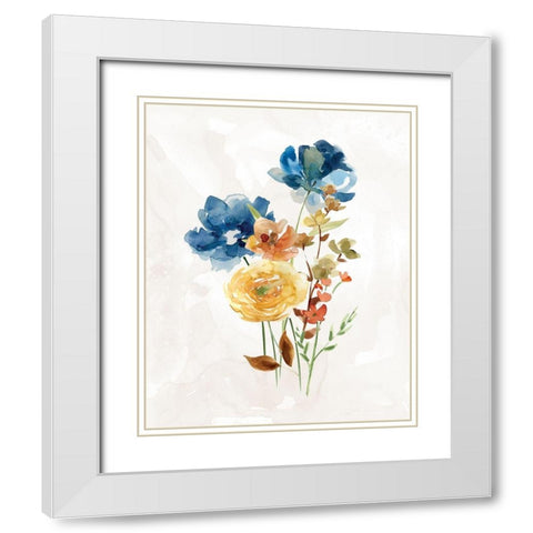 Summer Sprig I White Modern Wood Framed Art Print with Double Matting by Robinson, Carol