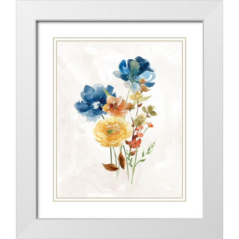 Summer Sprig I White Modern Wood Framed Art Print with Double Matting by Robinson, Carol