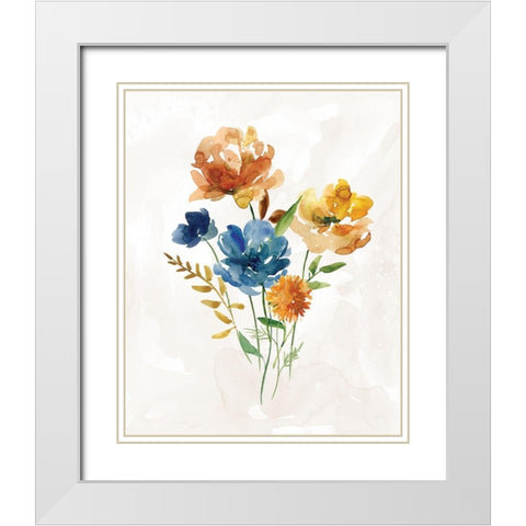 Summer Sprig II White Modern Wood Framed Art Print with Double Matting by Robinson, Carol
