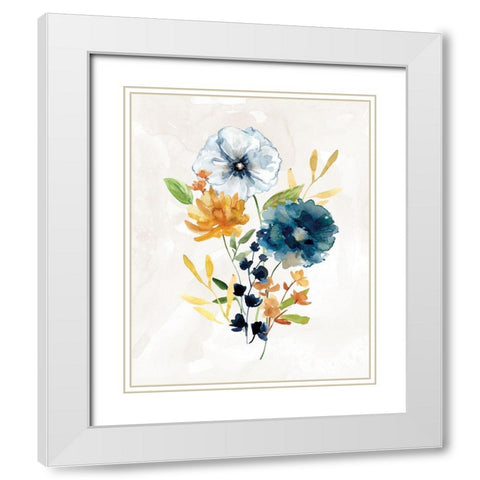 Summer Sprig III White Modern Wood Framed Art Print with Double Matting by Robinson, Carol