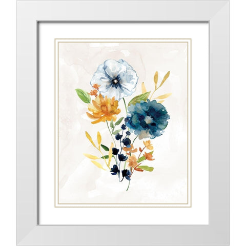 Summer Sprig III White Modern Wood Framed Art Print with Double Matting by Robinson, Carol