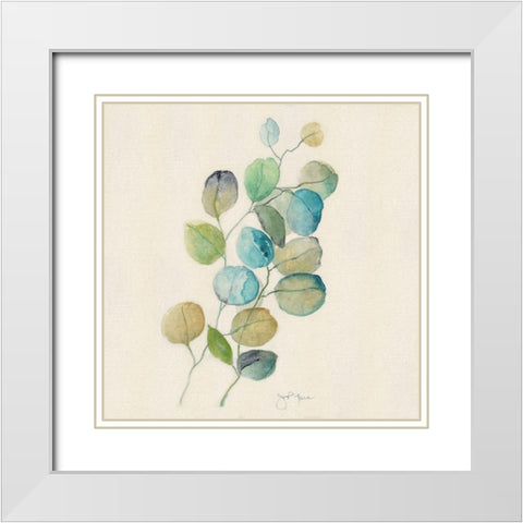Eucalyptus I White Modern Wood Framed Art Print with Double Matting by Tava Studios