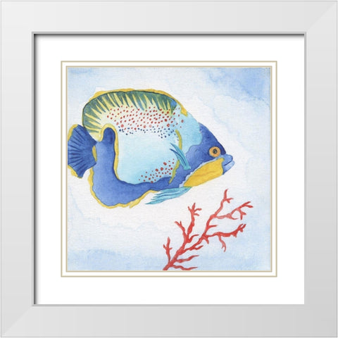 Galapagos Fish I White Modern Wood Framed Art Print with Double Matting by Tava Studios