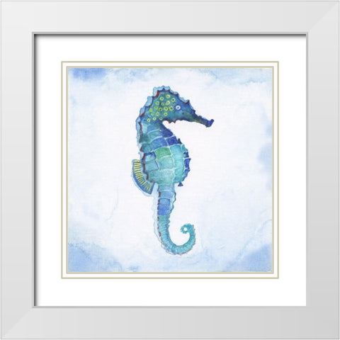 Galapagos Sea Horse White Modern Wood Framed Art Print with Double Matting by Tava Studios