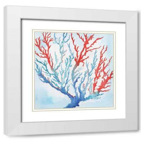 Galapagos Coral White Modern Wood Framed Art Print with Double Matting by Tava Studios