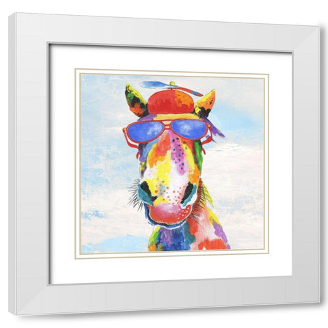 Groovy Horse and Sky White Modern Wood Framed Art Print with Double Matting by Tava Studios