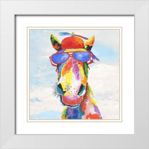 Groovy Horse and Sky White Modern Wood Framed Art Print with Double Matting by Tava Studios