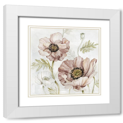 Washed Botanical IV White Modern Wood Framed Art Print with Double Matting by Robinson, Carol