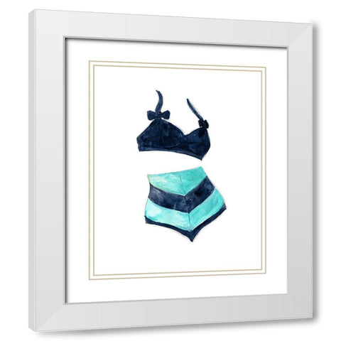 Vintage Swimwear III White Modern Wood Framed Art Print with Double Matting by Robinson, Carol