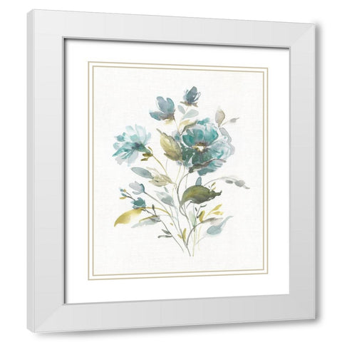 Linen Botanical I White Modern Wood Framed Art Print with Double Matting by Robinson, Carol