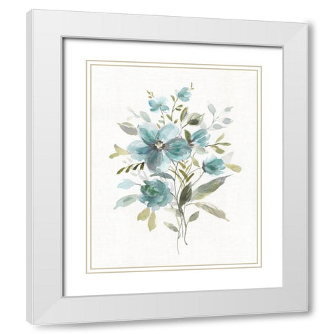 Linen Botanical II White Modern Wood Framed Art Print with Double Matting by Robinson, Carol