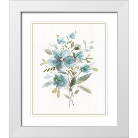 Linen Botanical II White Modern Wood Framed Art Print with Double Matting by Robinson, Carol