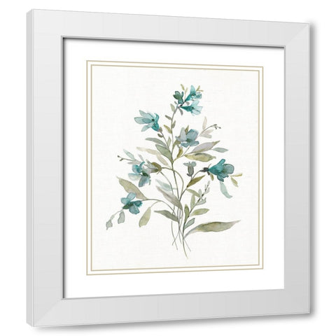 Linen Botanical III White Modern Wood Framed Art Print with Double Matting by Robinson, Carol