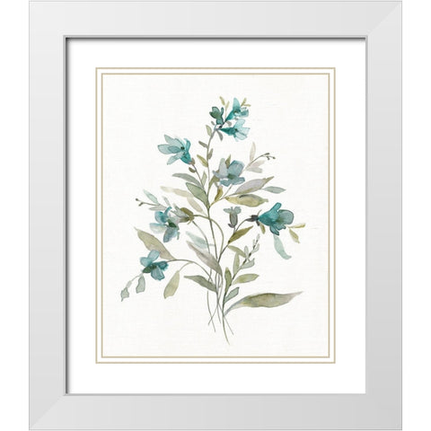 Linen Botanical III White Modern Wood Framed Art Print with Double Matting by Robinson, Carol