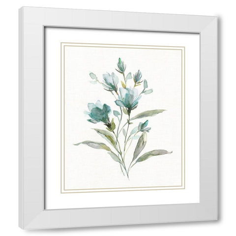 Linen Botanical IV White Modern Wood Framed Art Print with Double Matting by Robinson, Carol