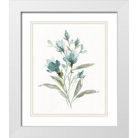 Linen Botanical IV White Modern Wood Framed Art Print with Double Matting by Robinson, Carol