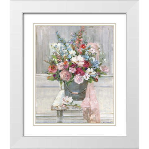 Sit Down for a Spell White Modern Wood Framed Art Print with Double Matting by Swatland, Sally