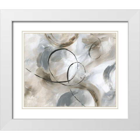Allegro White Modern Wood Framed Art Print with Double Matting by Nan