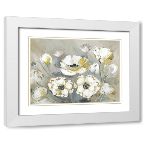 Soft Spring White Modern Wood Framed Art Print with Double Matting by Tava Studios
