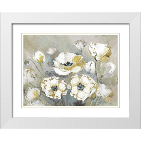 Soft Spring White Modern Wood Framed Art Print with Double Matting by Tava Studios